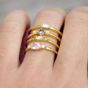 Stackable Crystal Ring Set | Size 6-7